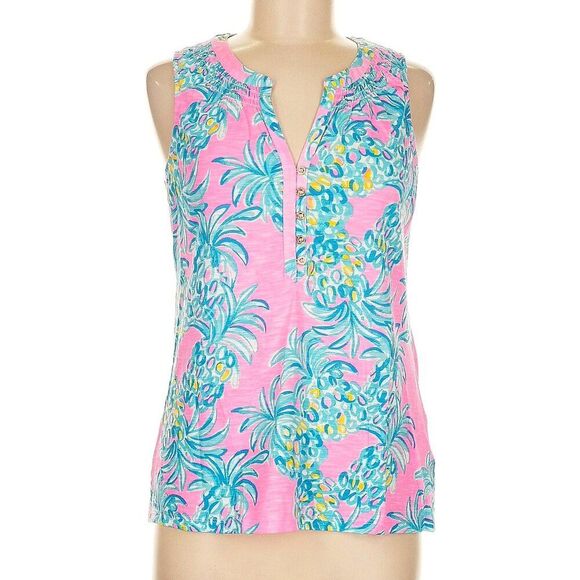 Lilly Pulitzer Tops - Lilly Pulitzer Essie Top Pineapple Sz M